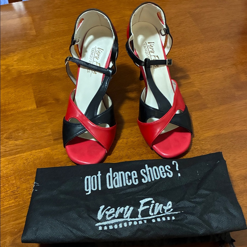 Red & Black Women's Dance Tango Heels